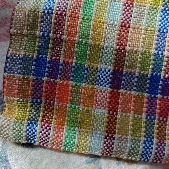 RARE Clare V flat clutch woven gingham leather checkered - Picture 5 of 5